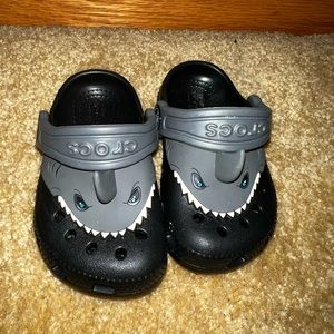 Shark Crocs slightly worn